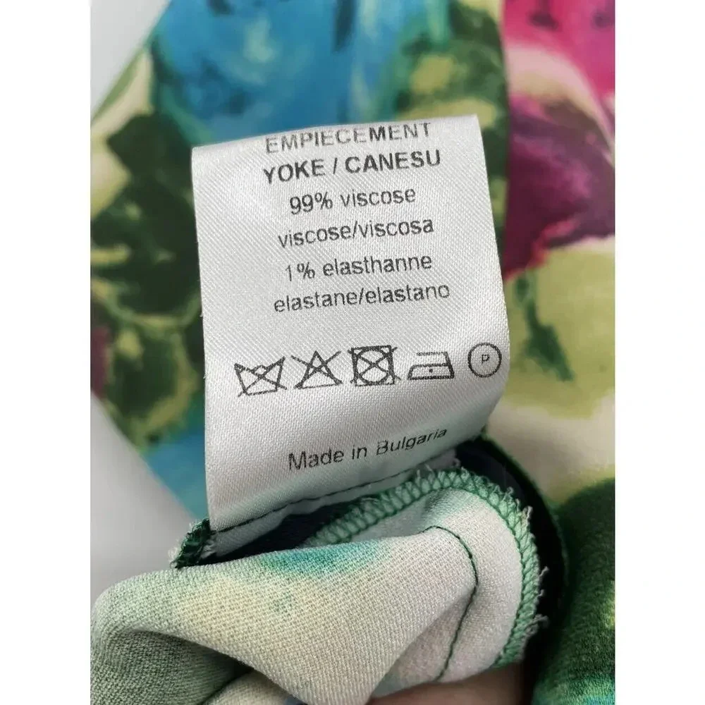 Sandro Floral Abstract Mini Shift Dress Size EU 2 US 4-6 Cut out Back zip - Picture 14 of 16